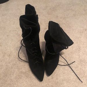 Black bootie lace ups